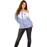 Western Yoke Off Shoulder Sweater Jellyfish And Water Bubbles Cowboy Style - Wonder Print Shop
