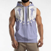 Western Yoke Sleeveless Hoodie Jellyfish And Water Bubbles Cowboy Style - Wonder Print Shop