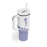 Western Yoke Tumbler With Handle Jellyfish And Water Bubbles Cowboy Style - Wonder Print Shop