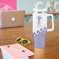 Western Yoke Tumbler With Handle Jellyfish And Water Bubbles Cowboy Style - Wonder Print Shop