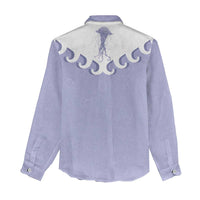 Western Yoke Women Casual Shirt Jellyfish And Water Bubbles Cowboy Style - Wonder Print Shop