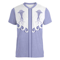 Western Yoke Women V-Neck T-Shirt Jellyfish And Water Bubbles Cowboy Style - Wonder Print Shop