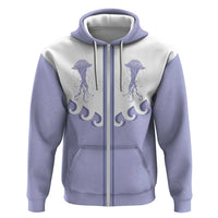 Western Yoke Zip Hoodie Jellyfish And Water Bubbles Cowboy Style - Wonder Print Shop