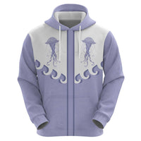 Western Yoke Zip Hoodie Jellyfish And Water Bubbles Cowboy Style - Wonder Print Shop