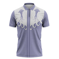 Western Yoke Zipper Polo Shirt Jellyfish And Water Bubbles Cowboy Style - Wonder Print Shop