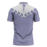 Western Yoke Zipper Polo Shirt Jellyfish And Water Bubbles Cowboy Style - Wonder Print Shop