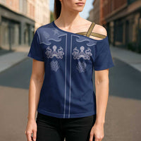 Western Yoke Cross Shoulder Shirt Octopus And Coral Cowboy Style - Wonder Print Shop