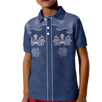 Western Yoke Kid Polo Shirt Octopus And Coral Cowboy Style - Wonder Print Shop
