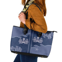 Western Yoke Leather Tote Bag Octopus And Coral Cowboy Style - Wonder Print Shop