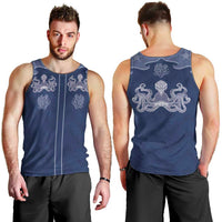 Western Yoke Men Tank Top Octopus And Coral Cowboy Style - Wonder Print Shop