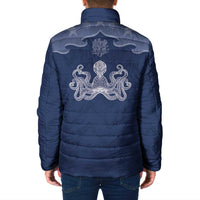 Western Yoke Padded Jacket Octopus And Coral Cowboy Style - Wonder Print Shop