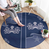 Western Yoke Round Carpet Octopus And Coral Cowboy Style - Wonder Print Shop