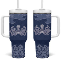 Western Yoke Tumbler With Handle Octopus And Coral Cowboy Style - Wonder Print Shop