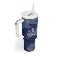 Western Yoke Tumbler With Handle Octopus And Coral Cowboy Style - Wonder Print Shop