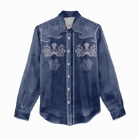 Western Yoke Women Casual Shirt Octopus And Coral Cowboy Style - Wonder Print Shop