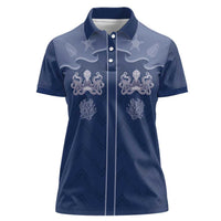 Western Yoke Women Polo Shirt Octopus And Coral Cowboy Style - Wonder Print Shop