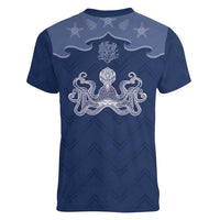 Western Yoke Women V-Neck T-Shirt Octopus And Coral Cowboy Style - Wonder Print Shop