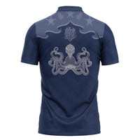 Western Yoke Zipper Polo Shirt Octopus And Coral Cowboy Style - Wonder Print Shop