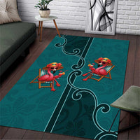 Western Yoke Area Rug Flamingo Relax Cowboy Style - Wonder Print Shop
