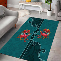 Western Yoke Area Rug Flamingo Relax Cowboy Style - Wonder Print Shop