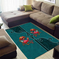 Western Yoke Area Rug Flamingo Relax Cowboy Style - Wonder Print Shop