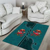 Western Yoke Area Rug Flamingo Relax Cowboy Style - Wonder Print Shop