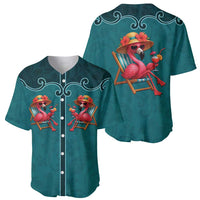 Western Yoke Baseball Jersey Flamingo Relax Cowboy Style - Wonder Print Shop