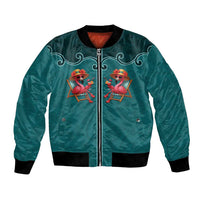 Western Yoke Bomber Jacket Flamingo Relax Cowboy Style - Wonder Print Shop