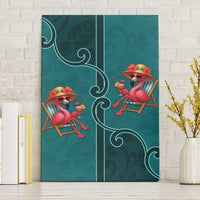 Western Yoke Canvas Wall Art Flamingo Relax Cowboy Style - Wonder Print Shop