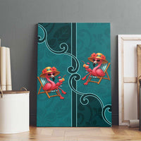 Western Yoke Canvas Wall Art Flamingo Relax Cowboy Style - Wonder Print Shop