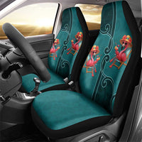 Western Yoke Car Seat Cover Flamingo Relax Cowboy Style - Wonder Print Shop