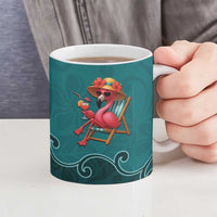 Western Yoke Ceramic Mug Flamingo Relax Cowboy Style - Wonder Print Shop