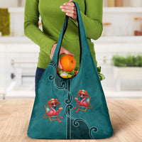 Western Yoke Grocery Bag Flamingo Relax Cowboy Style - Wonder Print Shop