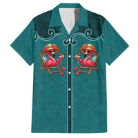Western Yoke Hawaiian Shirt Flamingo Relax Cowboy Style - Wonder Print Shop