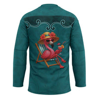Western Yoke Hockey Jersey Flamingo Relax Cowboy Style - Wonder Print Shop