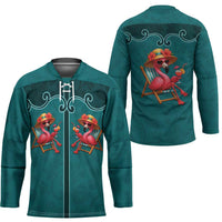 Western Yoke Hockey Jersey Flamingo Relax Cowboy Style - Wonder Print Shop