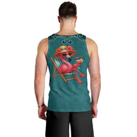 Western Yoke Men Tank Top Flamingo Relax Cowboy Style - Wonder Print Shop