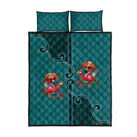 Western Yoke Quilt Bed Set Flamingo Relax Cowboy Style - Wonder Print Shop