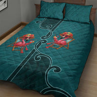 Western Yoke Quilt Bed Set Flamingo Relax Cowboy Style - Wonder Print Shop