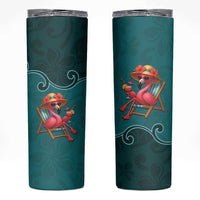 Western Yoke Skinny Tumbler Flamingo Relax Cowboy Style - Wonder Print Shop