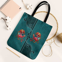 Western Yoke Tote Bag Flamingo Relax Cowboy Style - Wonder Print Shop