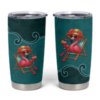 Western Yoke Tumbler Cup Flamingo Relax Cowboy Style - Wonder Print Shop