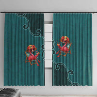 Western Yoke Window Curtain Flamingo Relax Cowboy Style - Wonder Print Shop
