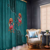 Western Yoke Window Curtain Flamingo Relax Cowboy Style - Wonder Print Shop