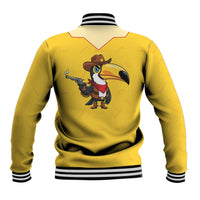 Western Yoke Baseball Jacket Toucan Cowboy Style - Wonder Print Shop