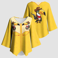 Western Yoke Kimono Sleeve Blouse Toucan Cowboy Style - Wonder Print Shop