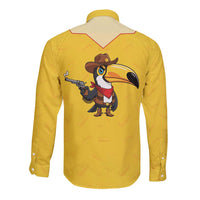 Western Yoke Long Sleeve Button Shirt Toucan Cowboy Style - Wonder Print Shop