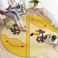 Western Yoke Round Carpet Toucan Cowboy Style - Wonder Print Shop