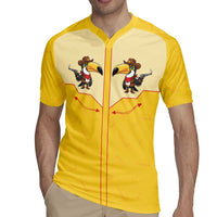 Western Yoke Rugby Jersey Toucan Cowboy Style - Wonder Print Shop