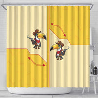 Western Yoke Shower Curtain Toucan Cowboy Style - Wonder Print Shop